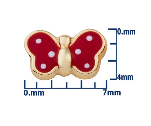 Miore Kinder und Jugendliche-Ohrstecker Schmetterling Emaille Rot 9 Karat 375 Gelbgold -