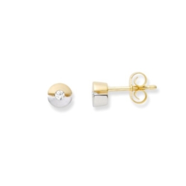 Miore MB212E 14 Karat (585) matt Weiß-/Gelbgold Ohrstecker 2 Brillanten -