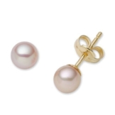 Miore Ohrstecker 750 Gelbgold SW-Zuchtperlen rosé MK023E -