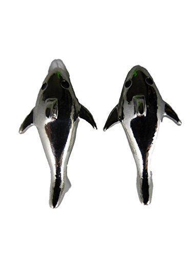 Ohrringe Ohrstecker Stecker silberfarben Wal / Hai mit offenem Maul Meer Wasser 6451 -