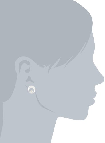 Vinani Damen-Ohrstecker Perle in Kreis gebürstet Sterling Silber 925 Ohrringe OGP -