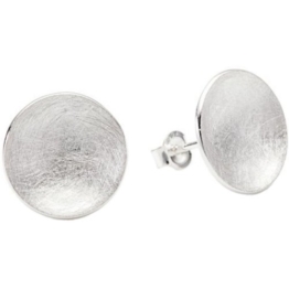 Vinani Damen-Ohrstecker Scheibe gebürstet Sterling Silber 925 Ohrringe OSDA -