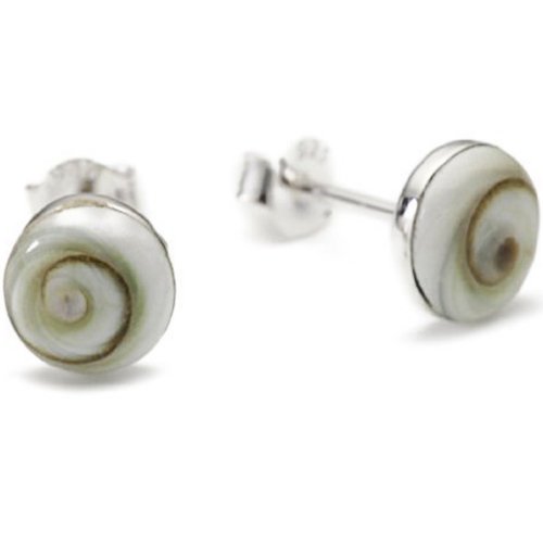 Vinani Damen-Ohrstecker Shiva-Auge runder Knopf Sterling Silber 925 Ohrringe OSAA -