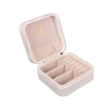 Vlando Kleine Reise Schmuckkästchen Aufbewahrungstasche für Ringe Ohrringe Halskette (Weiß) -