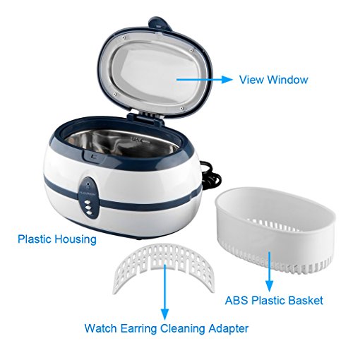 FLOUREON 600ML Ultraschall Gerät Ultrasonic Cleaner Reiniger Reinigungsgerät für zuhause -
