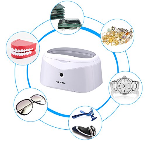 GT SONIC 600ml Ultraschall Reiniger Reinigungsgerät Ultrasonic Cleaner mit Edelstahlwassertank Uhrenhalter und Reinigungskorb -